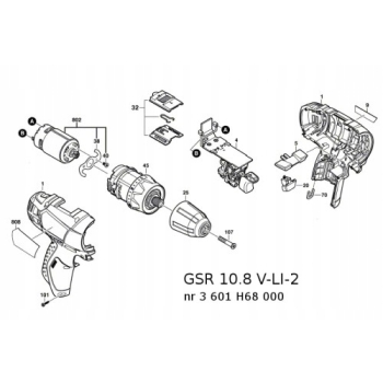 Przekładnia wkrętarki Bosch GSR 10.8 V-LI-2