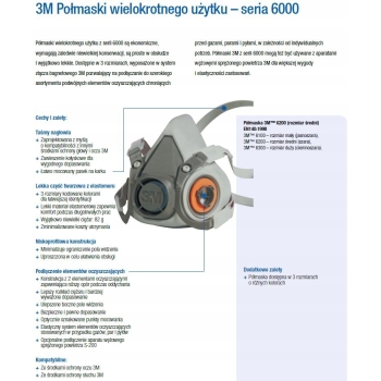 Maska przeciwpyłowa 3M 6300 półmaska filtrująca