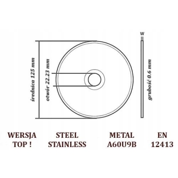 Tarcza Rhodius 210829 do cięcia metalu 125x0,6mm