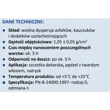 Masa bitumiczna Izochem 10 l DYSPERBIT bit+ (10 kg) do izolacji fundamentów