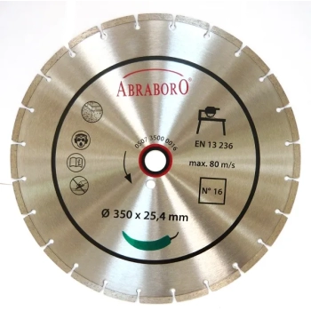 Tarcza diamentowa 350 x 25,4/7 ABRABORO N16, standard Abraboro (AB35000016)