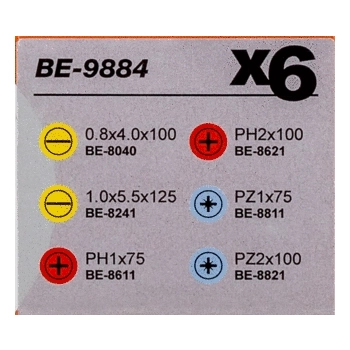Zestaw wkrętaków ERGO™, 6 szt. PH i PZ, płaskie Bahco (BE-9884)