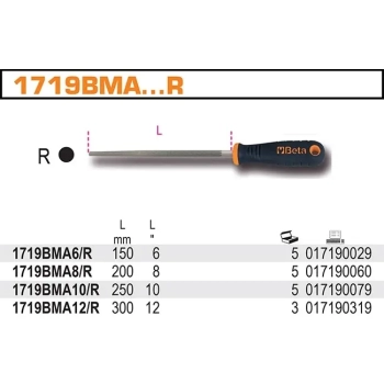 Pilnik półgładzik z rękojścią 12" - 300mm, okrągły Beta (1719BMA12/R)