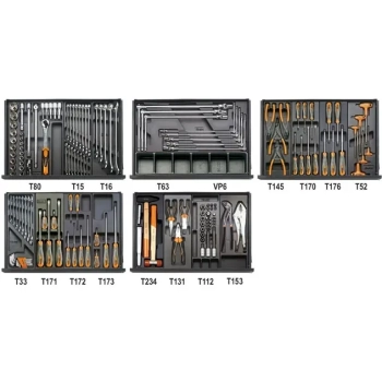 Zestaw 153 narzędzi we wkładach profilowanych do obsługi pojazdów Beta (5904VG/5T)