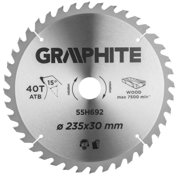 Tarcza do pilarki, widiowa, 235 x 30 mm, 40 zębów GRAPHITE (55H692)