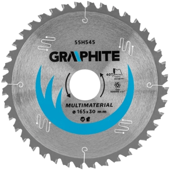 Tarcza do pilarki, widiowa, 165 x 30 mm, 40 zębów, uniwersalna GRAPHITE (55H545)