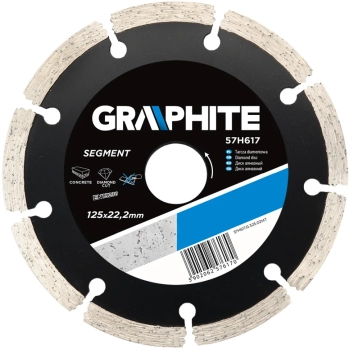 Tarcza diamentowa 125 x 22.2 mm, segmentowa GRAPHITE (57H617)
