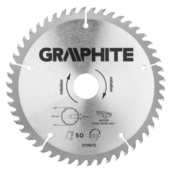 Tarcza do pilarki, widiowa, 190 x 30 mm, 50 zębów GRAPHITE (57H672)