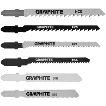 Brzeszczoty do wyrzynarki, uchwyt typu T, 6 szt. GRAPHITE (57H754)