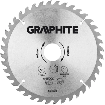 Tarcza do pilarki, widiowa 160 x 20mm , 30 zębów GRAPHITE (55H670)