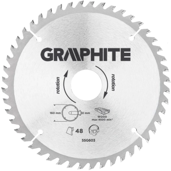 Tarcza do pilarki, widiowa, 160 x 30 mm, 48 zębów GRAPHITE (55H603)