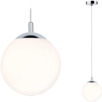 Lampa wisząca GLOBE E27 max. 20W IP44 E27 230V satynowe szkło / chrom