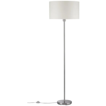 Lampa podłogowa TESSA E27 max.1x60W 1600mm 230V kremowy / szczotkowany metal/ tkanina