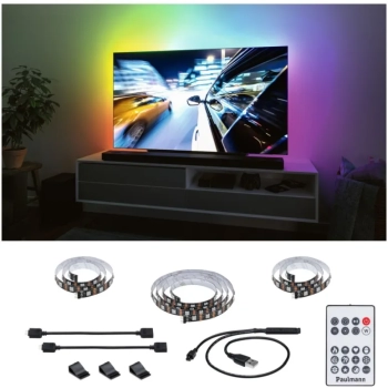 Zestaw taśma LED TV55 cali USB + pilot Dynamic Rainbow RGB 3,5W 5V czarny