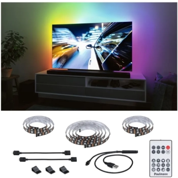 Zestaw taśma LED TV65 cali USB + pilot Dynamic Rainbow RGB 4W 5V czarny