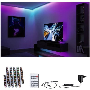 Kompletny zestaw taśma DYNAMIC LED RGB+ 3W 1,5M IP20 60LED/m  5VA 230V/12V DC biały / tworzywo sztuczne