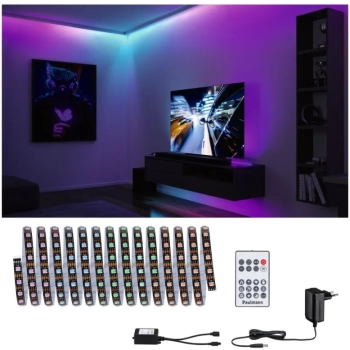 Kompletny zestaw taśma DYNAMIC LED RGB+10,5W 5M IP20 60LED/m 15VA 230V/12V DC biały / tworzywo sztuczne