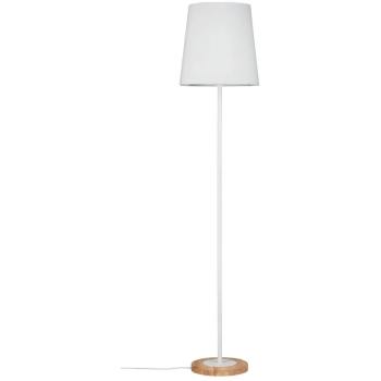 Lampa podłogowa STELLAN E27 max.1x20W 230V biały / drewno / tkanina