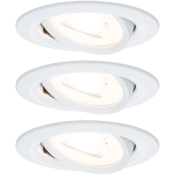 Oprawa do wbudowania NOVA LED wychylna zestaw 3xGU10 6.5W 460lm 84mm 2700K  230V biały mat / aluminium