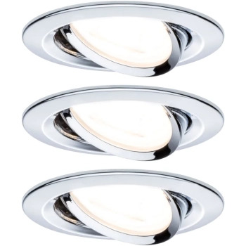 Oprawa do wbudowania NOVA LED wychylna zestaw 3xGU10 6,5W 460lm 2700K 84mm 230V chrom / aluminium