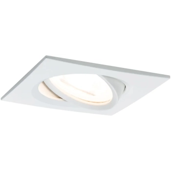 Oprawa do wbudowania NOVA LED wychylna GU10 6.5W 460lm 84x84mm 2700K IP23 230V biały mat / aluminium