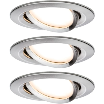 Oprawa do wbudowania NOVA COIN LED wychylna zestaw 3x6W 470lm 84mm 2700K IP23 230V szczotkowane żelazo / aluminium