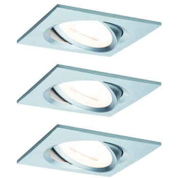 Oprawa do wbudowania NOVA COIN LED DIM wychylna zestaw 3x6W 470lm 84x84mm 2700K IP23 230V aluminium