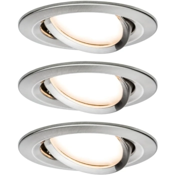 Zestaw Premium Coin Slim ściemniany LED 3x6,8W 2700K 230V 51mm Żelazo Szczotkowane/Aluminium