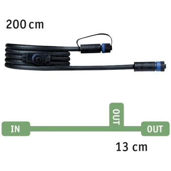 Przewód połączeniowy Plug & Shine 2m 1in-2out IP68 czarny / tworzywo sztuczne