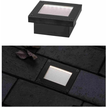 Oprawa wpuszczana DOMENIC LED solar 8lm 8x8cm 3000K IP67 czarny / tworzywo sztuczne