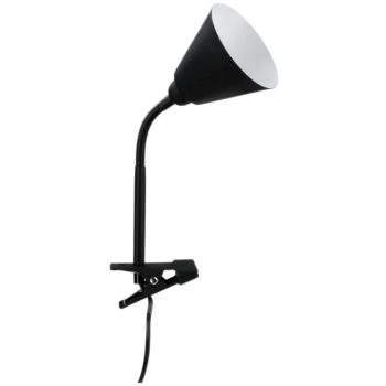 Lampa z klipsem VITIS  E14 max.20W elastyczne ramię +przełącznik 230V czarny