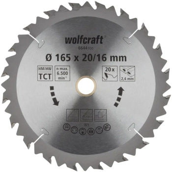 Tarcza HM do pilarek ręcznych Wolfcraft Fi 165 seria brązowa