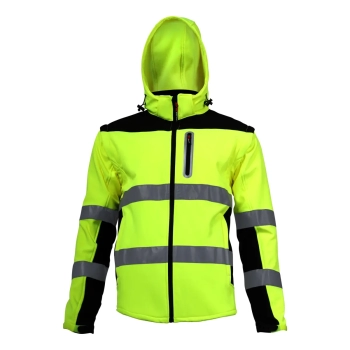 Softshell ostrzegawczy z odpinanymi rękawami żółty 3XL LAHTI PRO L4091906