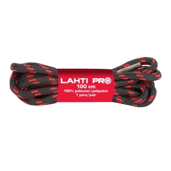 Sznurowadła okrągłe czarno-czerwone L9040 10 par 120cm LAHTI PRO L9040120