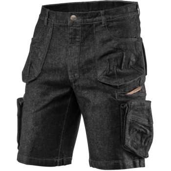 Krótkie spodenki robocze DENIM, czarne, rozmiar S Neo (81-273-S)