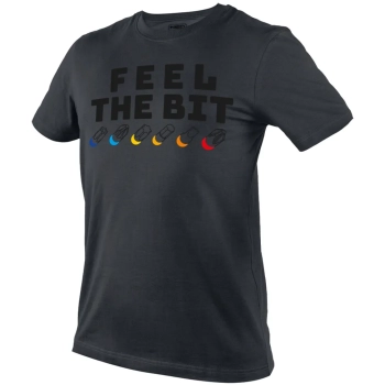 T-shirt z nadrukiem, FEEL THE BIT, rozmiar M Neo (81-641-M)