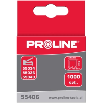 Zszywki G do takera 10,6mm prostokątne 6-14mm PROLINE (55406)