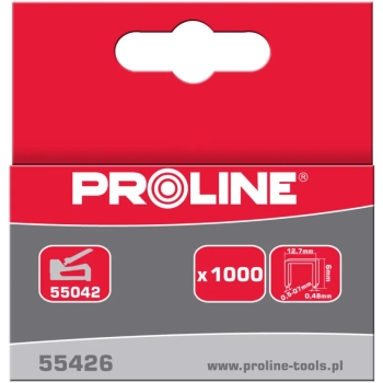 Zszywki hartowane R 12,7mm prostokątne L:6-8mm PROLINE (55426)