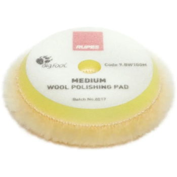 Tarcza polerska z wełny RUPES 80/90mm Yellow wool, żółta, średnia twardość (medium) (9.BW100M)