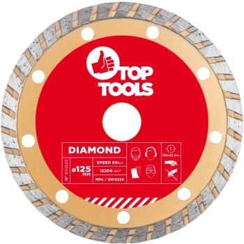 Tarcza diamentowa 125 x 22.2 mm, turbo Top Tools (61H345)