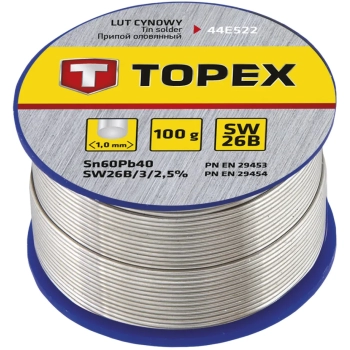 Lut cynowy 60% Sn, drut 1.0 mm, 100 g TOPEX (44E522)