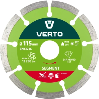 Tarcza diamentowa 115 x 22.2 mm, segmentowa VERTO (61H3S1)