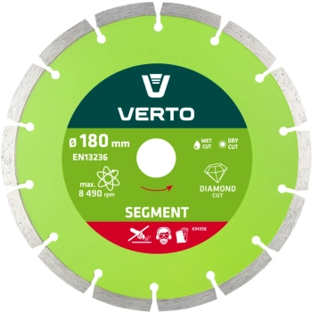 Tarcza diamentowa 180 x 22.2 mm, segmentowa VERTO (61H3S8)